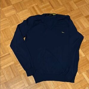 Harmont & Blaine Men's Navy Blue V-Neck Sweater